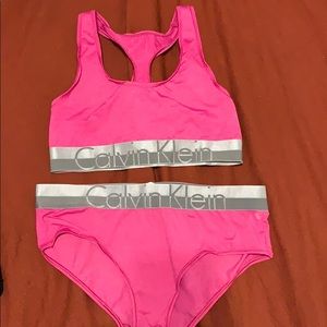 Calvin Klein sport bra and underwear matching set